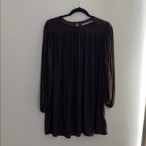 Deep maroon long sleeved loose dress